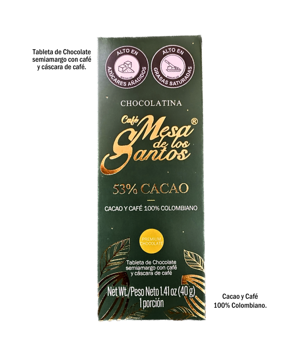 Café Mesa de los Santos | Tableta / Barra de Chocolate Premium x 40 gr.